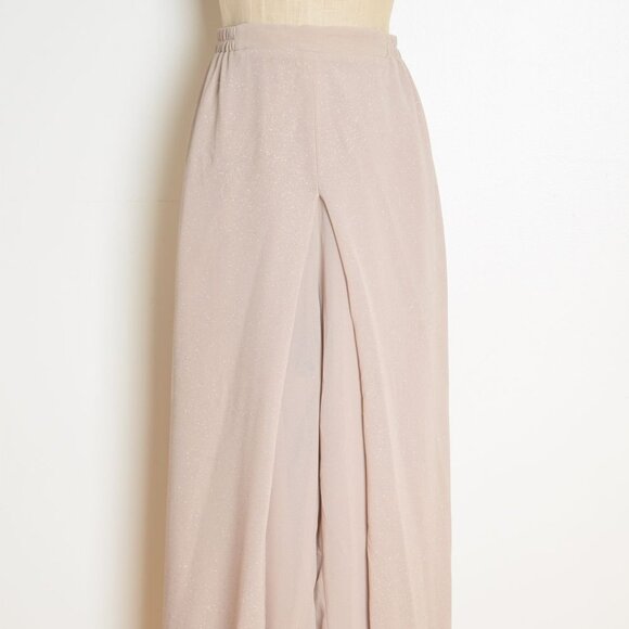 vintage Y2K pants beige glitter sparkle carwash flap wide leg high waist rise XL - Picture 5 of 11